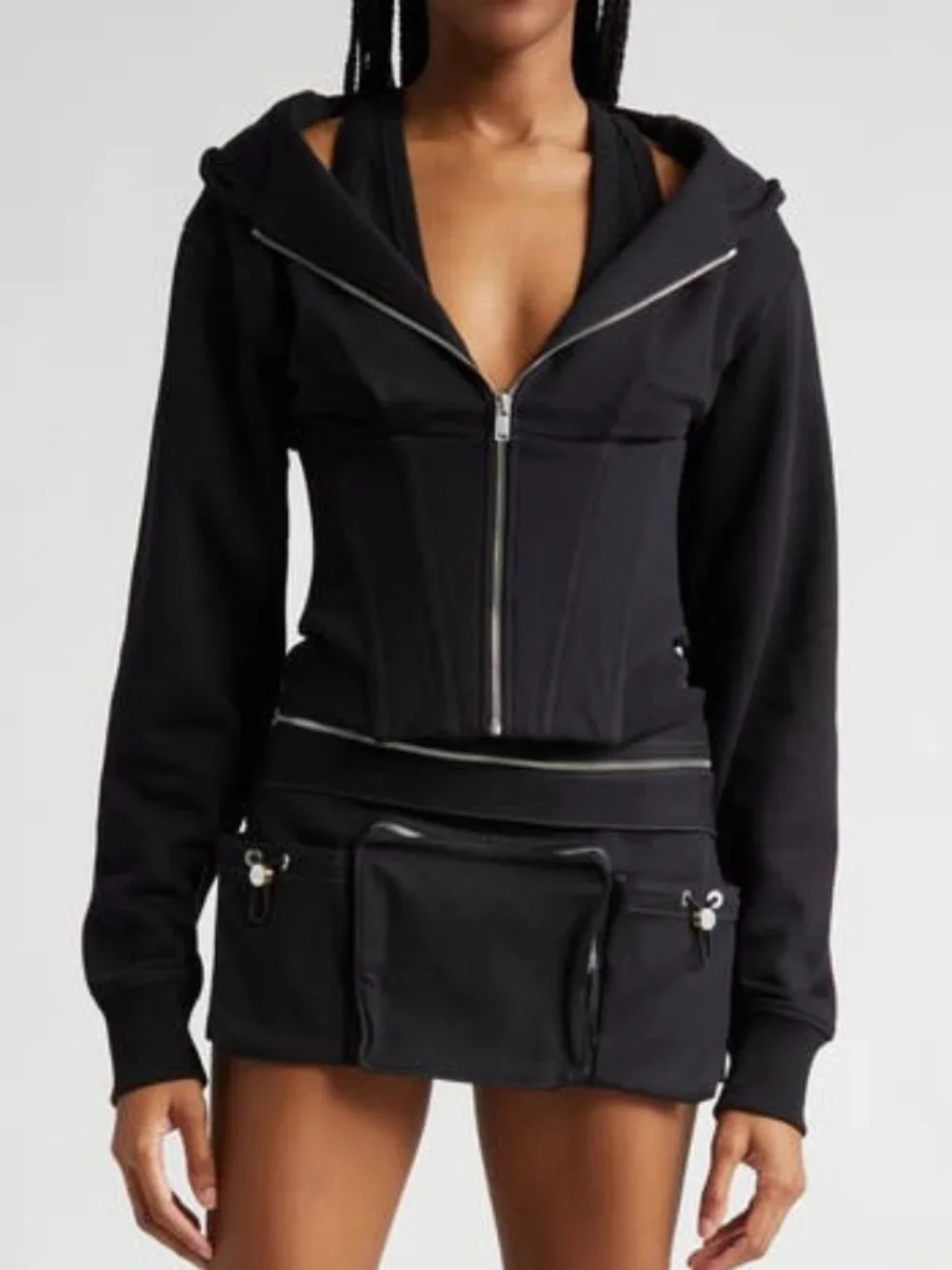 Dion Lee Layered Corset Hoodie AU6 - Picture 1 of 6